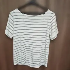 ボーダー柄 半袖Tシャツ ラメ入りのサムネイル