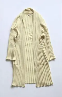 デミリー　ワイドリブロングカーディガン　イエロー