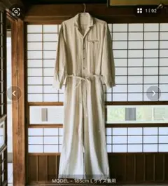 Camphor wood コットンリネンオープンカラージャンプスーツ（ツナギ