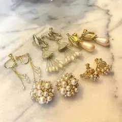 早い者勝ち！揺れる！Vintage★パールイヤリング5点セット