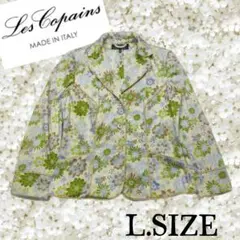 r74〚Les Copains〛 花柄 テーラードジャケット Lサイズイタリア製のサムネイル