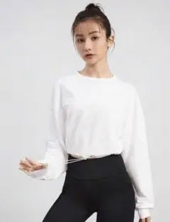 SHEIN ドロップショルダー スポーツ 長袖 Tシャツ JP-L(S)