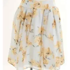 リランドチュール 今期 花柄 シフォン フレア スカート 1