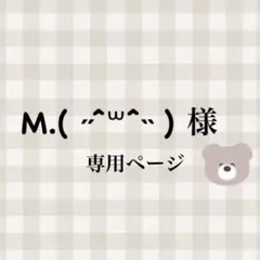 M.( ˶ˆ꒳ˆ˵ )様専用ページ