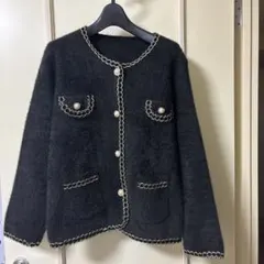 値引きノーカラージャケット 黒