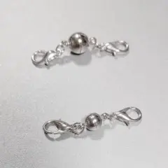 マグネットパーツ 中球シルバー１組＋小球シルバー１組（計２組セット）