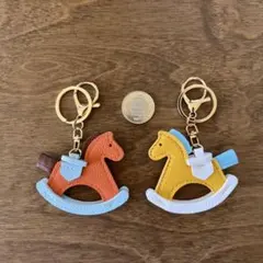 馬型チャーム 黄色 オレンジ 2個セット