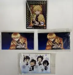 鬼滅の刃 ステッカー 4枚セット　我妻善逸　他