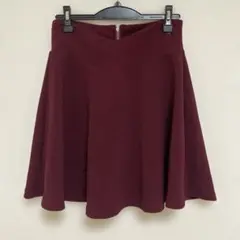 【shein】シーイン ボルドー フレアミニスカート Mサイズ