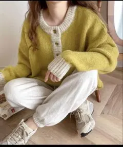 クラシカルエルフ 《javaコラボ》 長袖　ニット　イエロー　Mサイズ