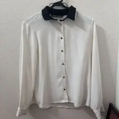 ZARA ホワイト・ブラック 長袖シャツ