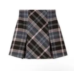 SNIDEL 粗紡格紋裙 BLK