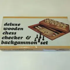 Deluxe Wooden Chess Checker Backgammon