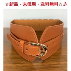 □新品♪スタイリッシュ♪バックル・サッシュベルト(ライトブラウン）♬0105