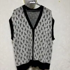 LOWRYSFARM ノースリーブニットベスト F 白と黒