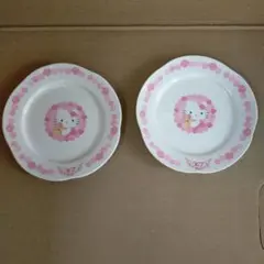 未使用 キティ ケーキ皿 バラ くま 2枚セット