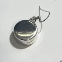 Silver925 片耳ピアス　円型パーツ　フックタイプ