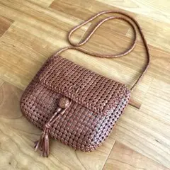 genten ゲンテン メッシュ ショルダーバッグ ブラウン