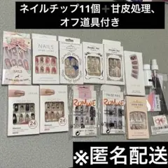 ネイルチップ 未使用 11個 まとめ売り 甘皮処理 オフ液体付き