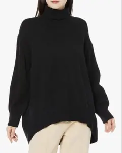 earth music&ecology コクーンニットプルオーバー ブラック