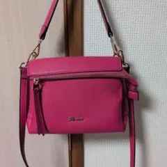 ピンク ショルダーバッグ 合成皮革