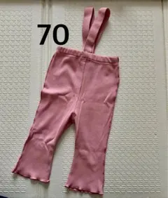 サスペンダー付きパンツ 70サイズ ピンク