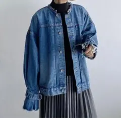JEANASIS ジーナシス　ノーカラー Gジャンデニムジャケット