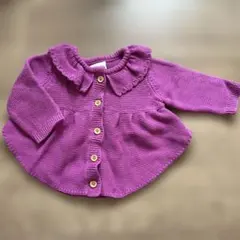 NEXT 紫色 フリル襟 カーディガン 3ヶ月まで