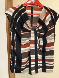 モガ　MOGA カットソー　サイズ2 チェック　フレンチスリーブ