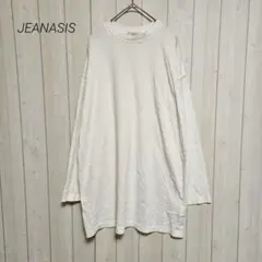 ジーナシス BOXロンT クールネックロングTシャツ カットソー 白のサムネイル