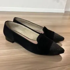 DIANA ブラックスエード ポインテッドトゥパンプス