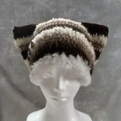 猫耳ニット帽 森ガール フェアリーグランジ ハンドメイド ニット帽