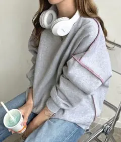 Futier land リンキングスウェットプルオーバー　グレー フリーサイズ