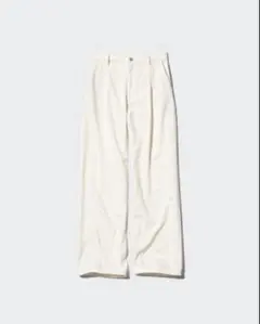 ユニクロ UNIQLO ドレープデニムタックパンツ ホワイト S
