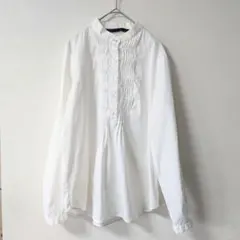 希少✨DEUXIEME CLASSE ピンタック フリル ブラウス ホワイト - メルカリ