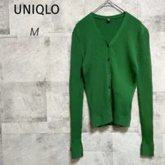 UNIQLO ユニクロ【M】リブカーディガン エクストラファイン ウール100%