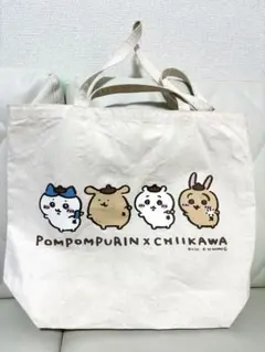 ちいかわ　サンリオ　大きめトートバッグ　ふりむき
