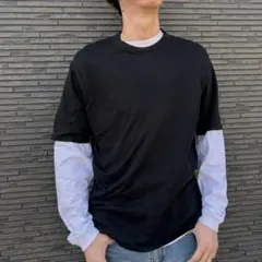 ナノユニバース Tシャツ オーバーサイズ 無地 ブラック XL｜春 カジュアル