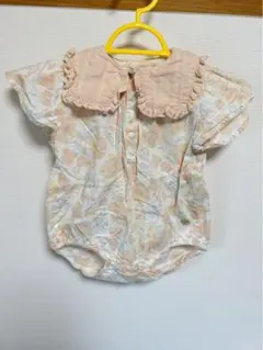 futafuta 花柄ロンパース 半袖　襟付き　女の子　80cm