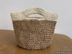 麻紐バッグ（ハンドメイド）マルシェバッグ　麻ひも　かごバッグ　春夏