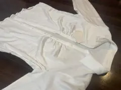 ホワイト長袖シャツ UVカット 100%ポリエステル