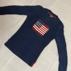 Ralph Lauren アメリカ国旗セーター ・星条旗ニット レディース S