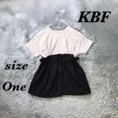 KBF ケービーエフ (One) オールインワンワンピース 綿麻 重ね着風