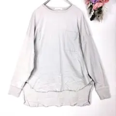 アメリカンホリック　ライトグレー　長袖Tシャツ　F　カジュアル