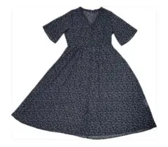 2月3日まで出品‼️ UNIQLO 花柄 Vネック 半袖 ロングワンピース