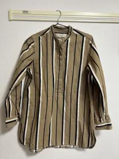 BEAUTY & YOUTH ストライプ バンドカラーシャツ