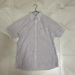 【バーバリーロンドン】M 半袖シャツ ストライプ オフィスコーデ