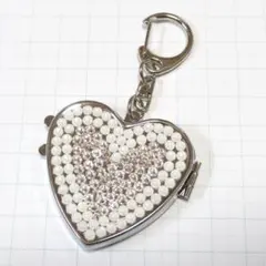 全面スワロフスキーのハートミラーキーホルダー・１０