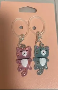 めじるしアクセサリー　ハンドメイド　カップル　猫ちゃん　2個　ペア　アンブレラ