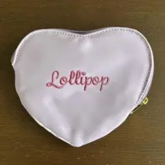 Lollipop ハート型ポーチ 薄いピンク